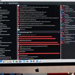 **Prompt:** A computer desktop cluttered with various program icons, some highlighted with a red "X" to symbolize disabling startup programs. Focus on the visual chaos that slows down a computer. Task Manager window visible in the background, showing a long list of startup applications.