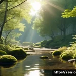 Home 20 레이 트레이싱이 게임에 미치는 영향 - **"A lush, ancient forest at dawn, bathed in ray-traced global illumination. Sunlight filters throug...