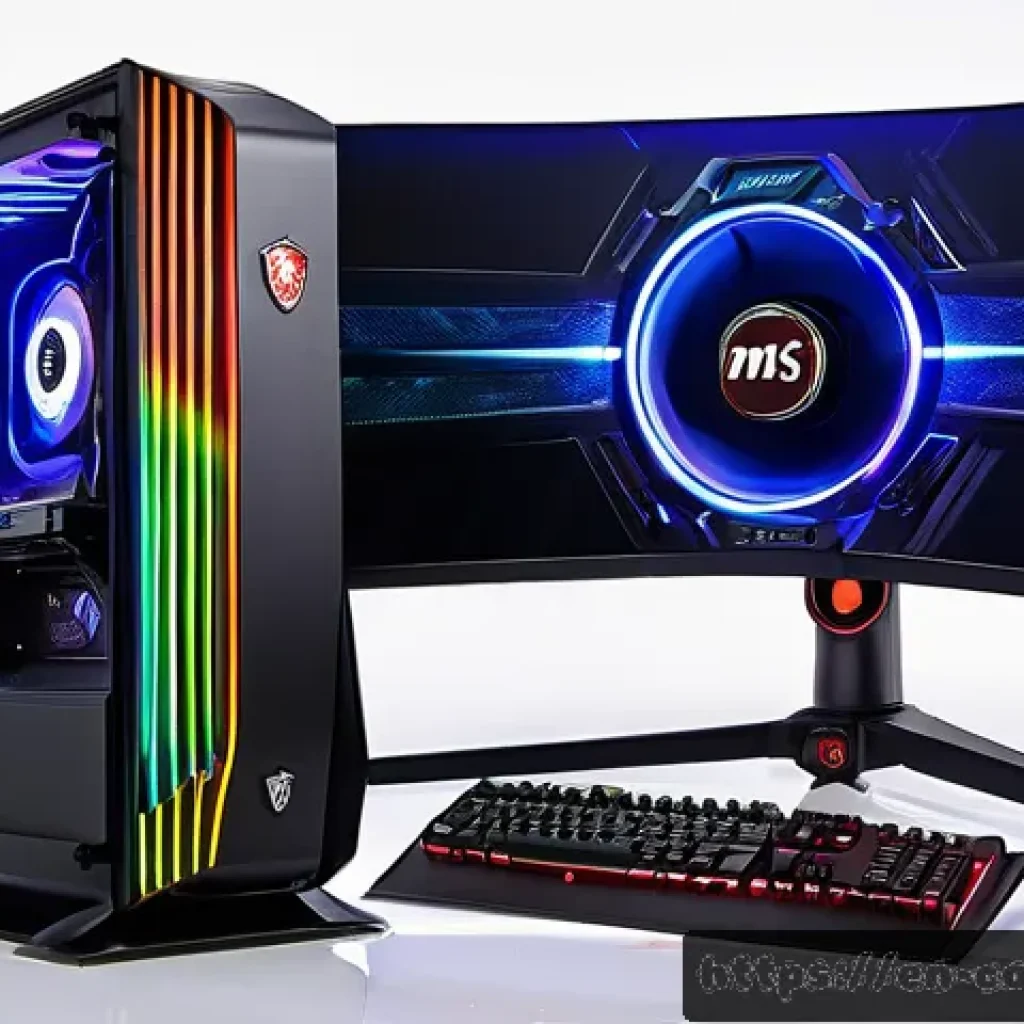 그래픽카드 오버클럭 방법 - A high-tech PC gaming setup showcasing an overclocked GPU with visible heat management features: glo...