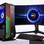 Home 17 그래픽카드 오버클럭 방법 - A high-tech PC gaming setup showcasing an overclocked GPU with visible heat management features: glo...