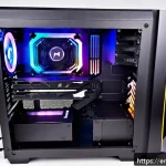 Home 16 중급 게이밍 PC 조립 추천 부품 - A sleek mid-tower gaming PC build inside a Phanteks Eclipse P300A case with tempered glass side pane...