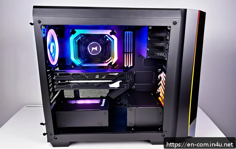 중급 게이밍 PC 조립 추천 부품 - A sleek mid-tower gaming PC build inside a Phanteks Eclipse P300A case with tempered glass side pane...